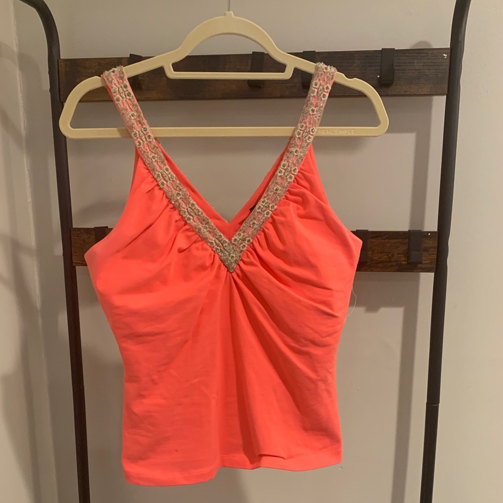 Boston Proper Fitted Coral Top!